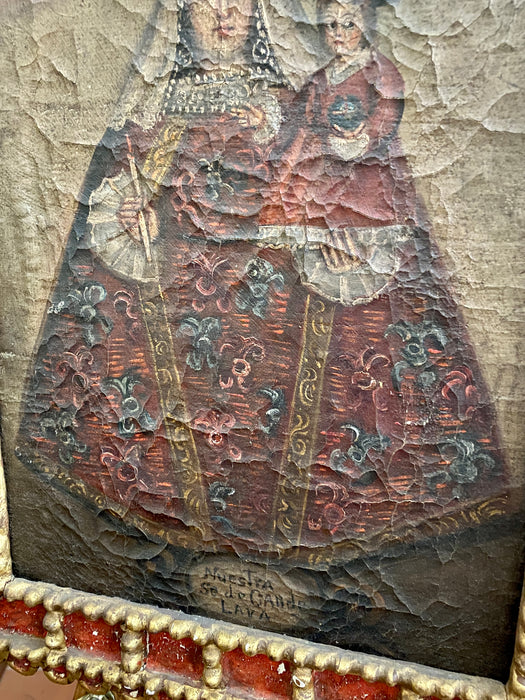 Quadro Vergine della Candelaria olio su tela Canarie Spagna fine XVI sec.