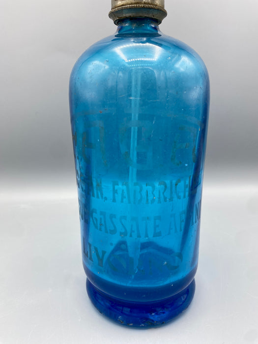 Seltz FAGE Livorno bottiglia blu 1930 ca