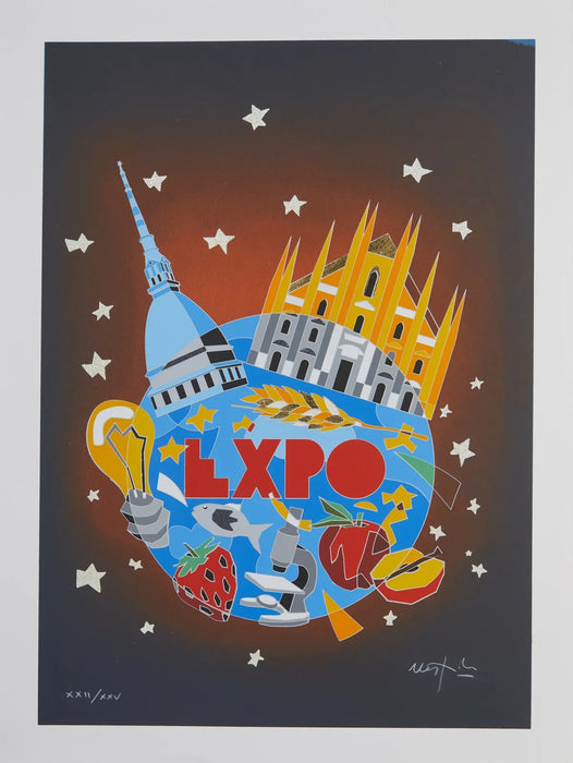 Ugo Nespolo – “Expo” – serigrafia su carta XXII/XXV – 2015